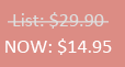 List Price $29.90, Discount Price $14.95