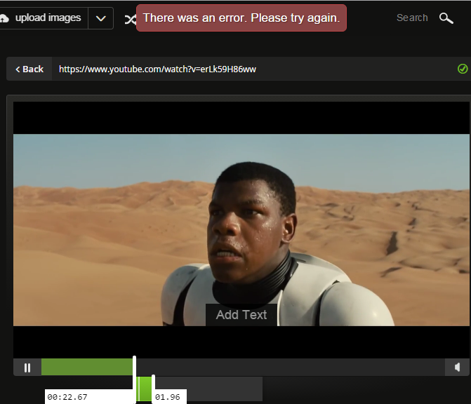 Error on converting video to GIF with Imgur 