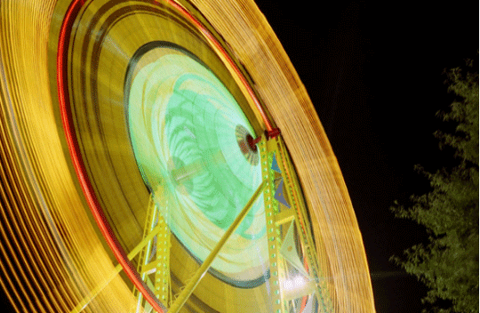 Long exposure shoots of Ferris Wheel at night