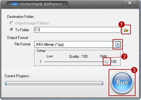 output process of put watermark on photos