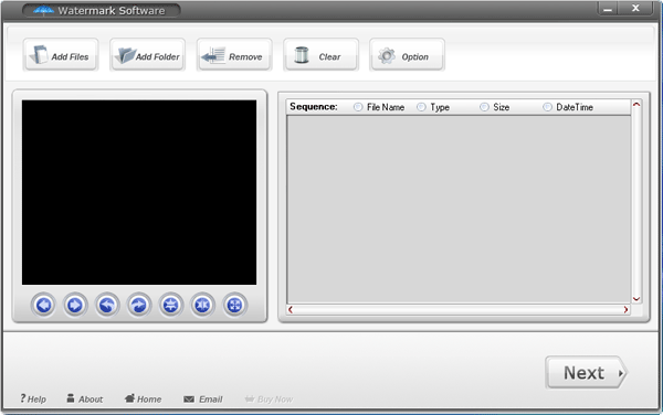 Main interface of Watermark Software