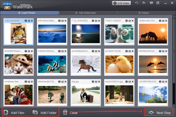 Launch Photo Watermark Software and Add Photos