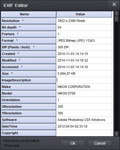 Edit EXIF value for images