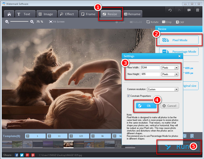 Using pixel reducer to compress image size proportionally