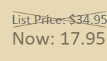 List price $34.95, Now $0